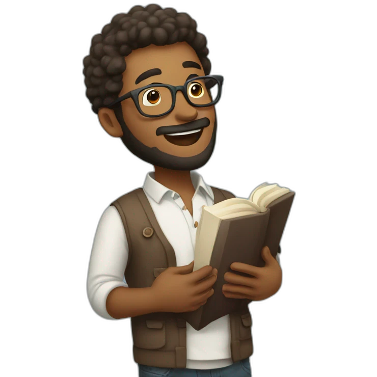 man in hipster clothes singing worship at church emoji