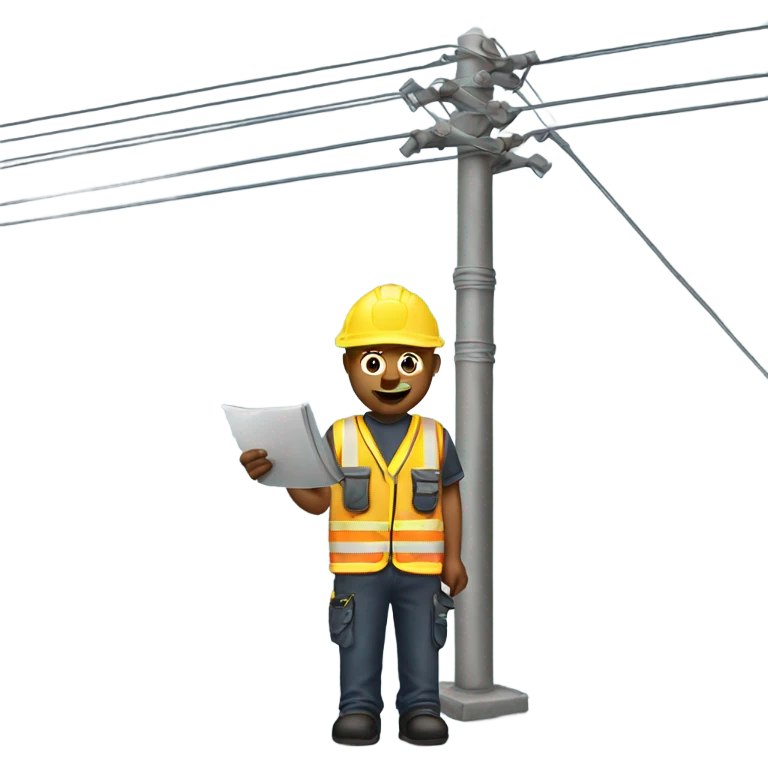 Working on power linesman  emoji