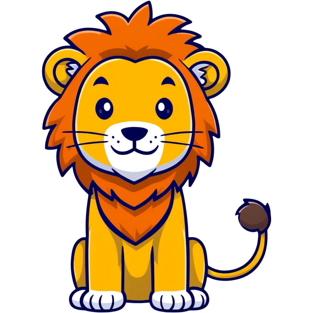 naughty lion looking sideways with mischievous expression emoji