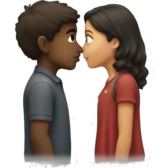 Boy kissing girl emoji