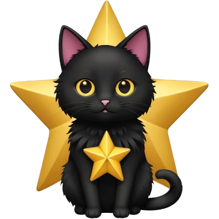 A black cat inside of a star ⭐️ 🐱 emoji