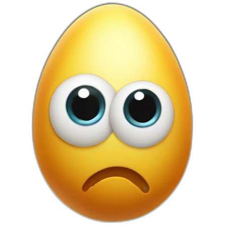 egg with two eyes, two arms, and two legs and a very larg circular mouth hole emoji