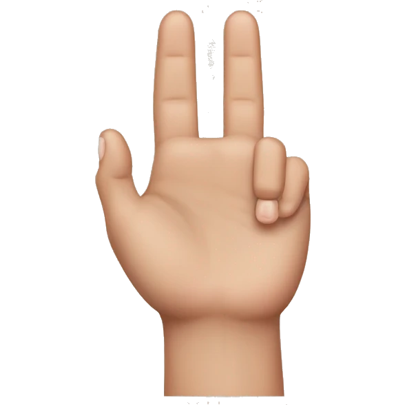 the thumb is between the index finger and the ring finger  emoji