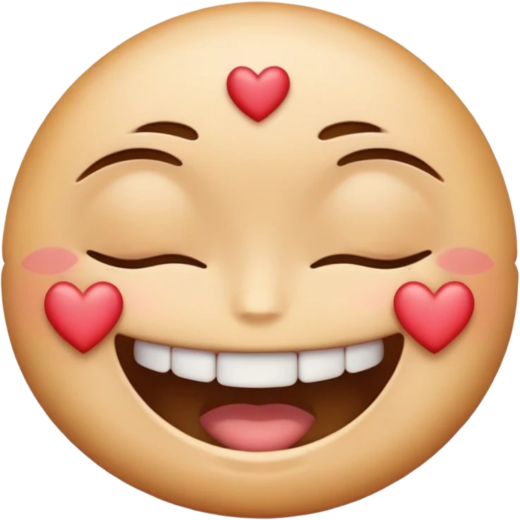 emoji smiling with grills and blushing with closed eyes and hearts around it emoji