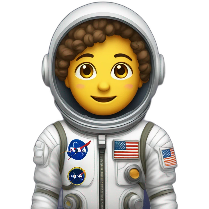 criança em roupa de astronauta em desenho emoji