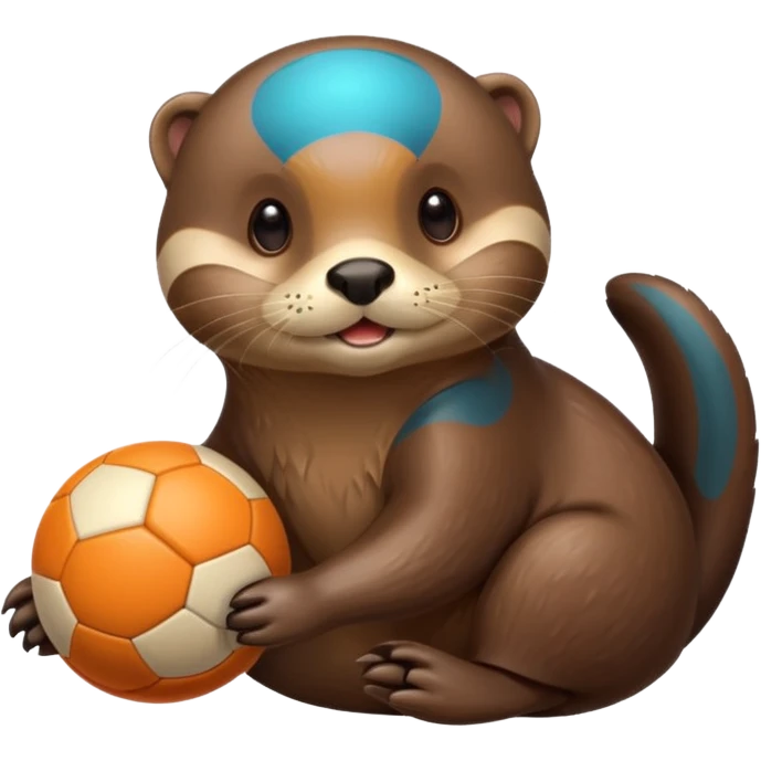 otter with ball and emoji