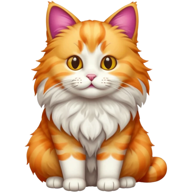 cat, full body, different color emoji