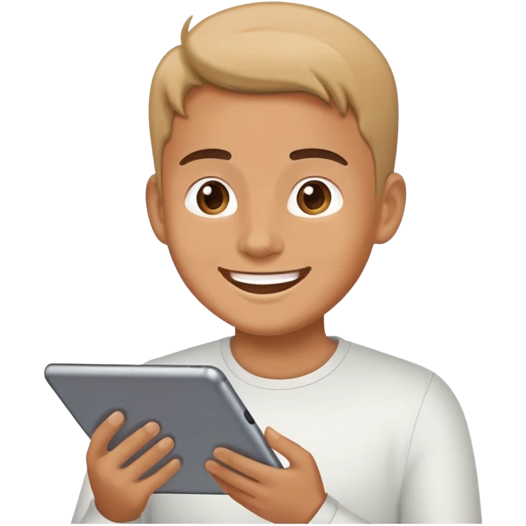 Person using communication board or tablet for assistance emoji
