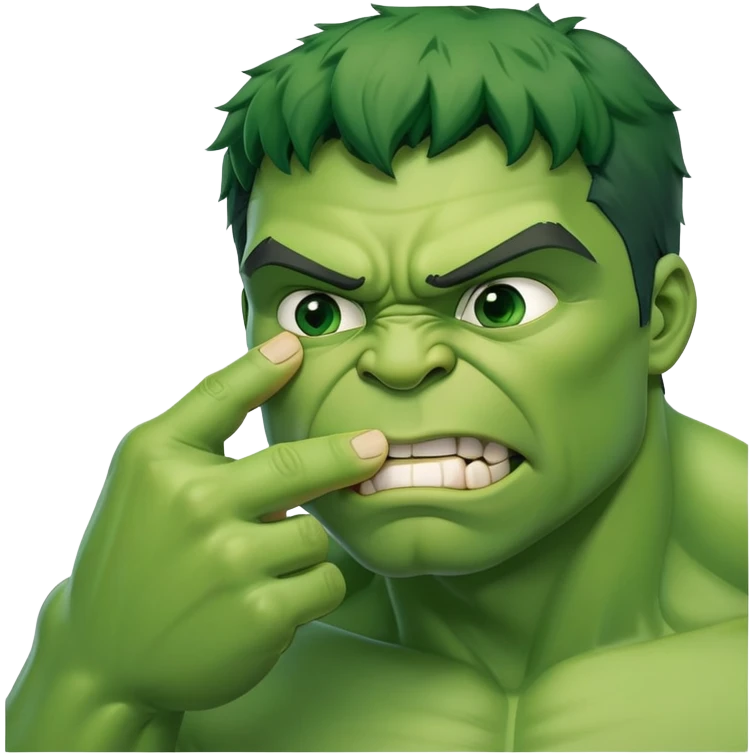 hulk qui se met le doigt dans le nez emoji