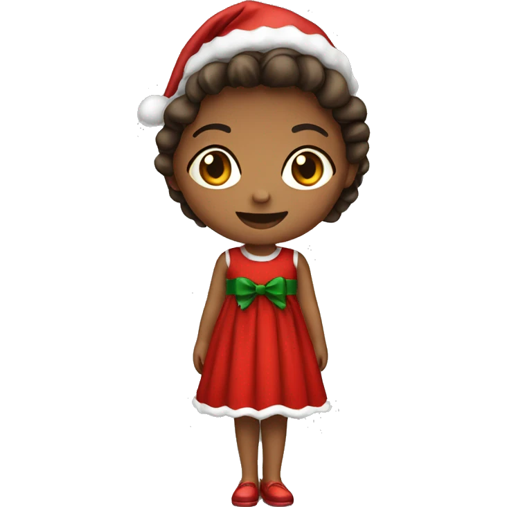 girl wearing festive christmas dress  emoji