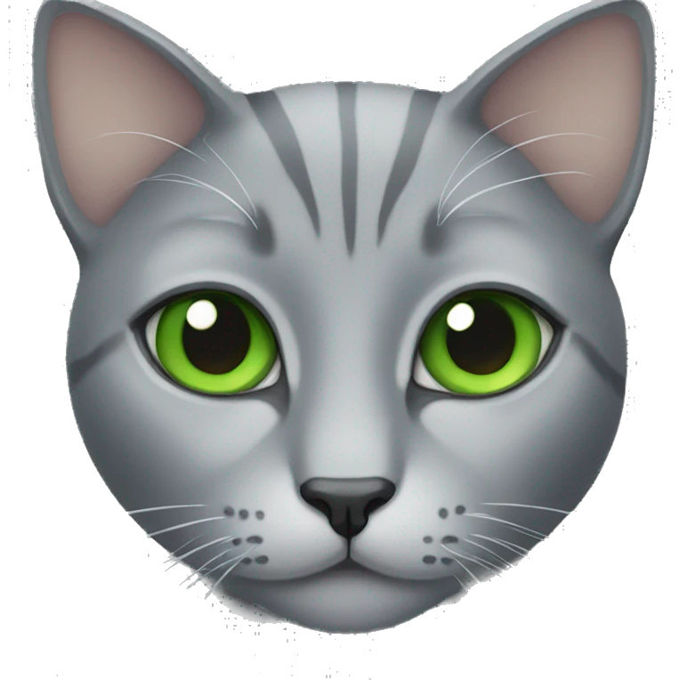 gray cat with green eyes emoji