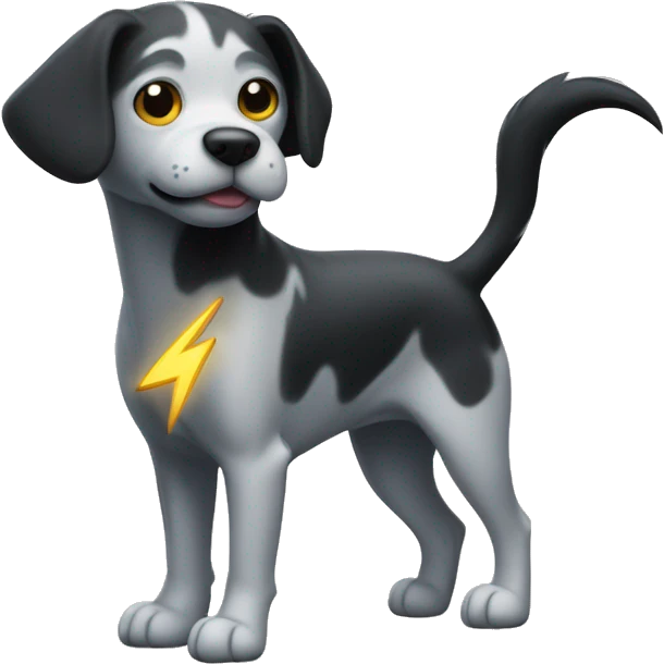 dog with lightning bolt tail emoji