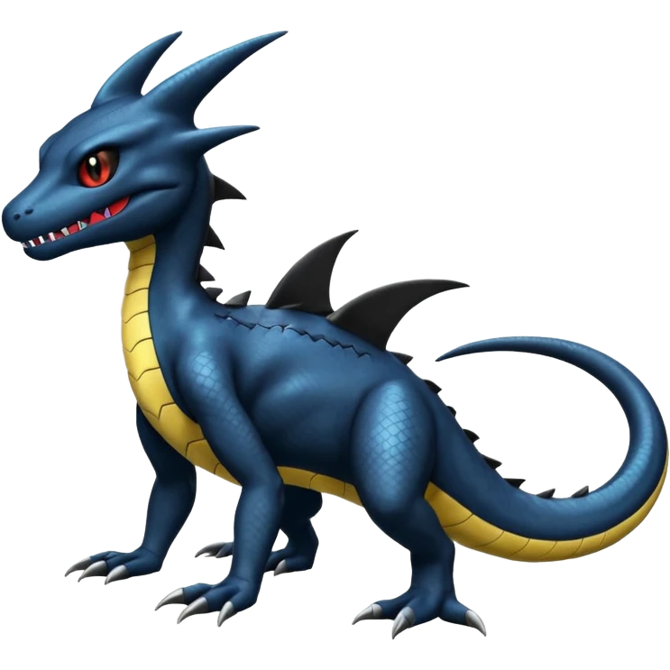 Shiny Salandit-Garchomp-Umbreon-Fakémon-hybrid-creature (full body)  emoji