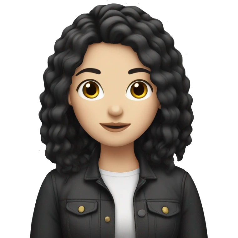 White Girl with black hair emoji
