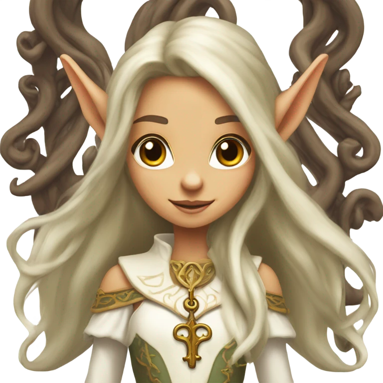 an elf woman login holding a big key emoji