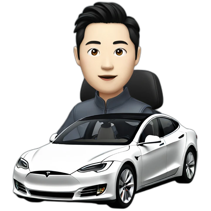 Yeun Sang-yeop driving a tesla emoji