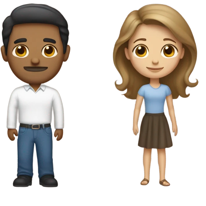 Puerto rican beard short brown hair  husband with blond long hair wife and brown long hair daughter Family  emoji