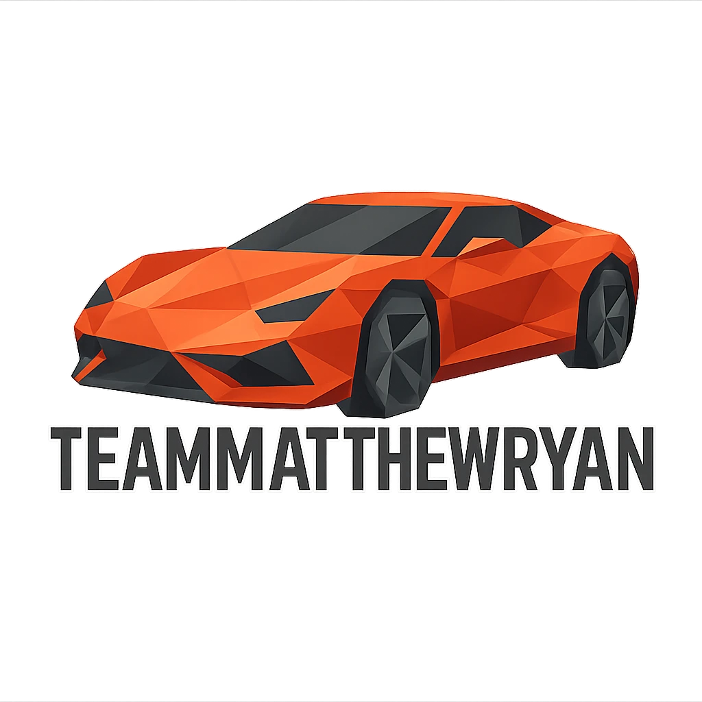 TeamMatthewRyan as a polygonal sports car logo emoji