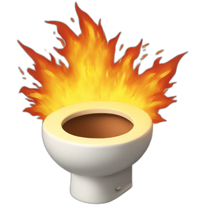 exploding fire toilet emoji
