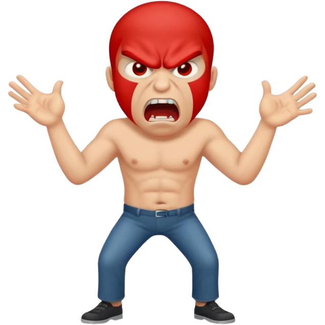 rude man screaming, full body emoji