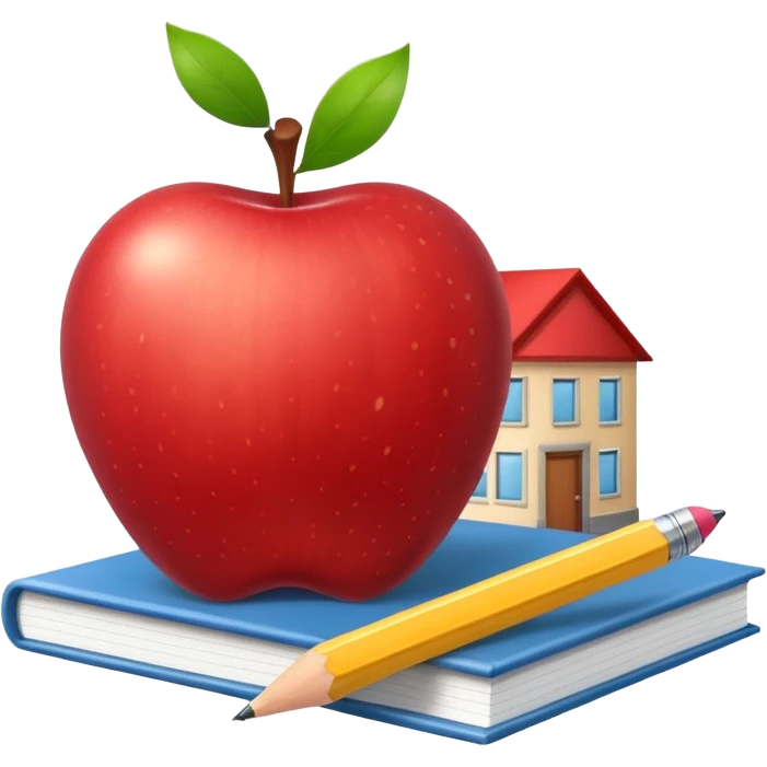 Use these three emojis ✏️🍎🏫 emoji
