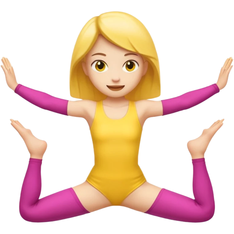 Yellow emoji girl doing the front splits emoji