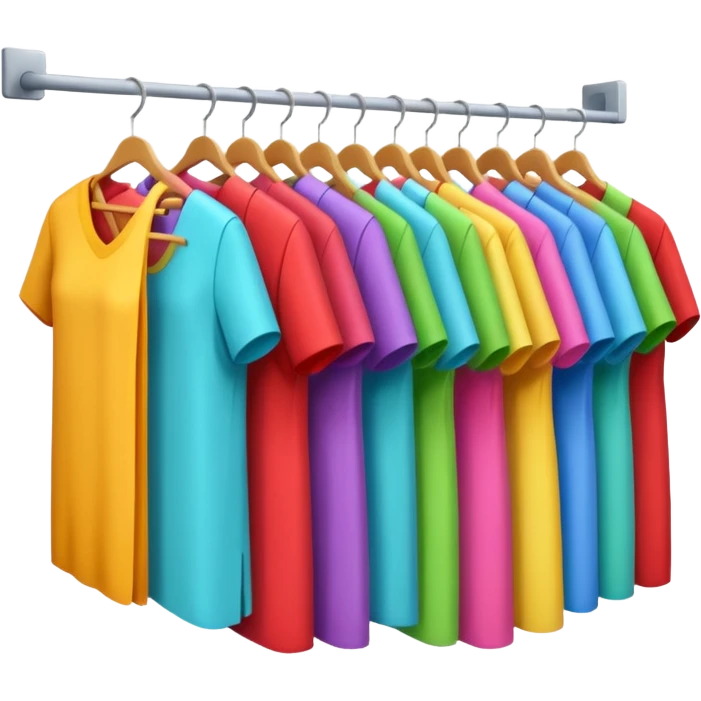 Clothing Store – racks of folded shirts and hanging dresses.

 emoji