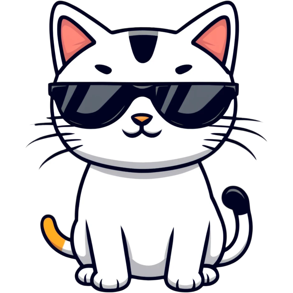 Cat with sunglasses emoji