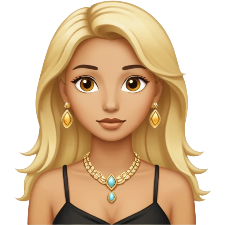 Woman with jewelry gold and blonde  emoji