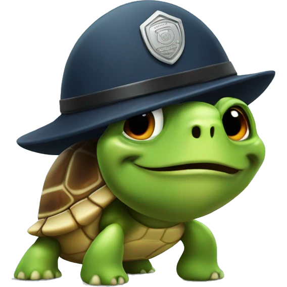 turtle-policeman with shell emoji