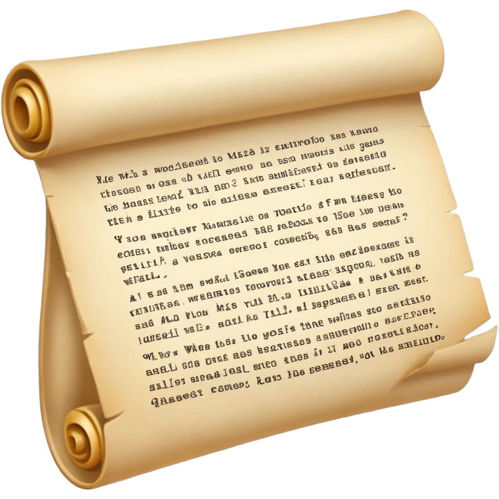 quiero un pergamino antiguo con texto escrito emoji
