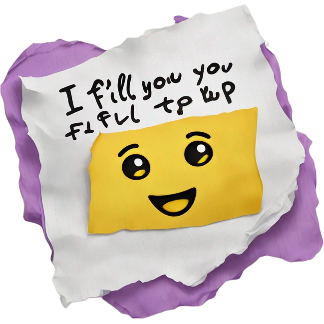 Note say I fill you up love Tob emoji