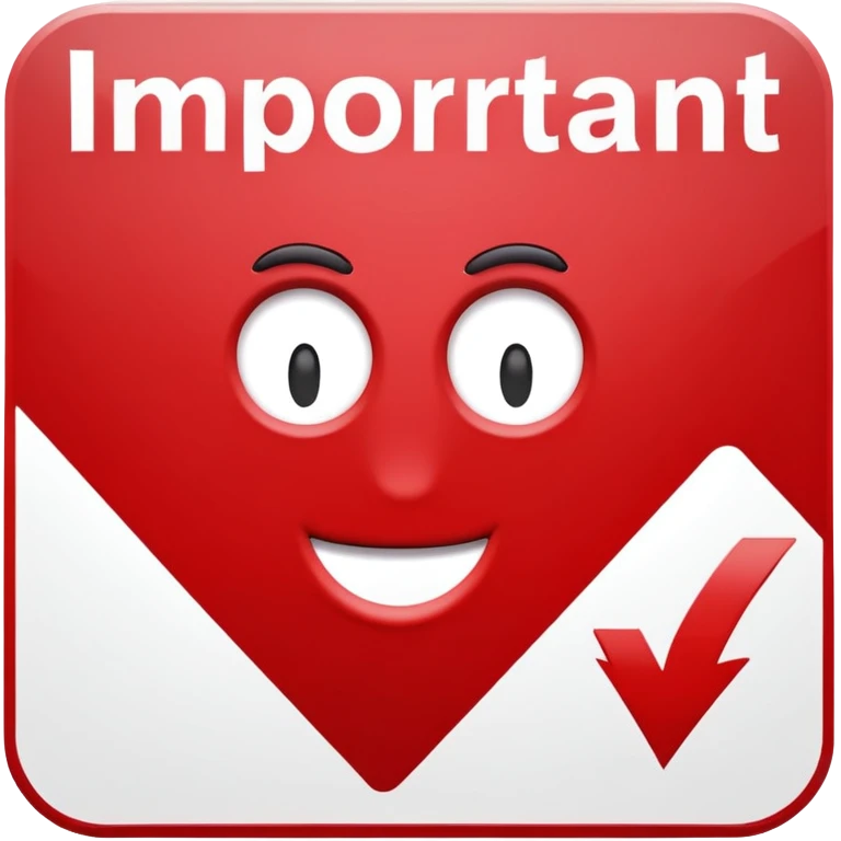 The word "important" on a red sign emoji