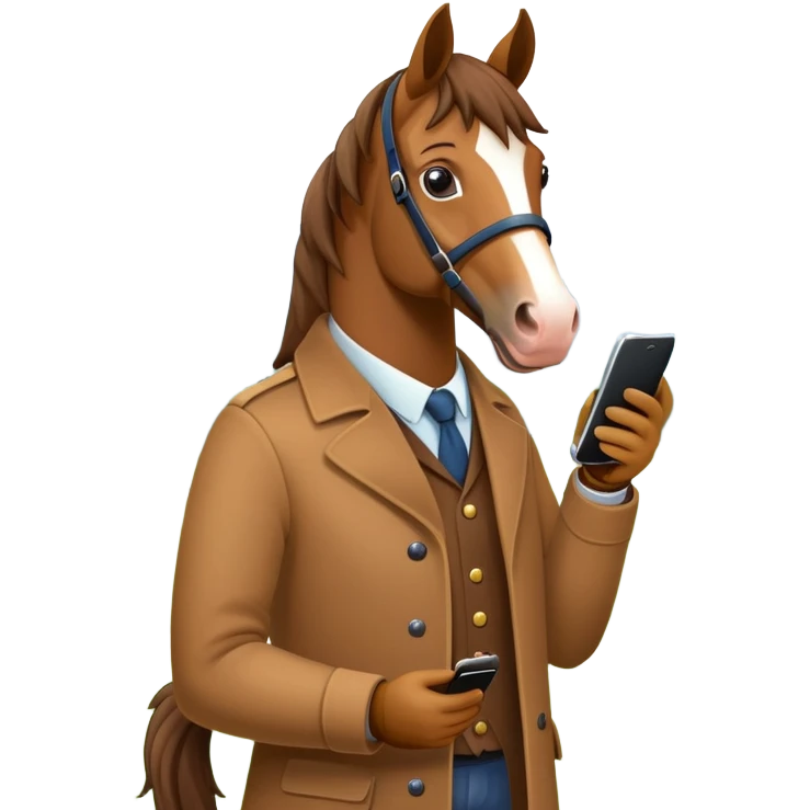 horse with smartphone emoji