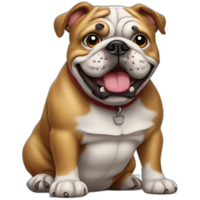 funny bulldog, realistic emoji