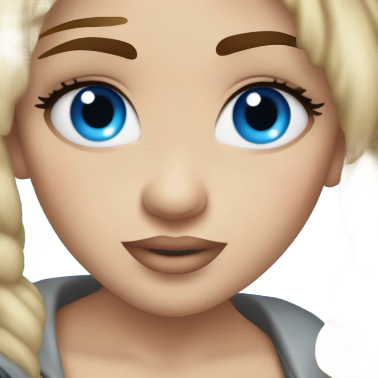 Miley Curtis with crazy blue eyes  emoji
