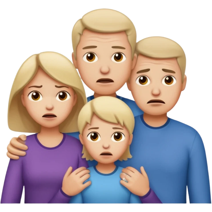 семья из 3 человек где 1 человек недоволен  emoji