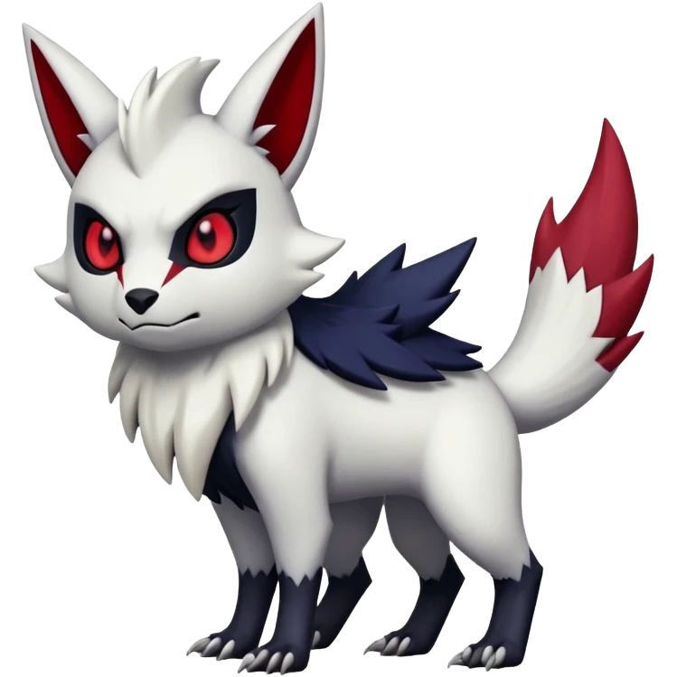 Vampiric feral emo dark Zangoose-Absol-Fakémon-hybrid-creature (full body) emoji