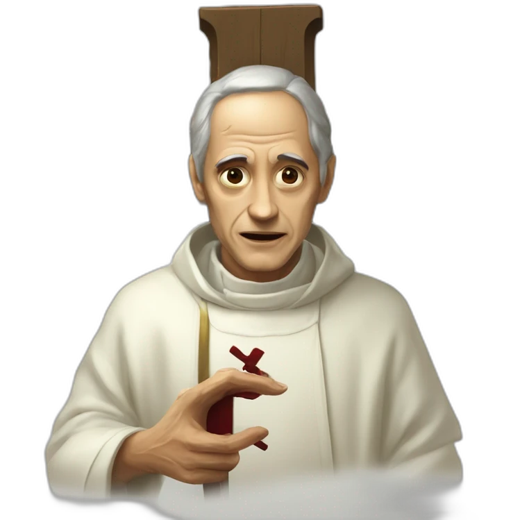 sacerdote con crucifijo película el exorcista emoji