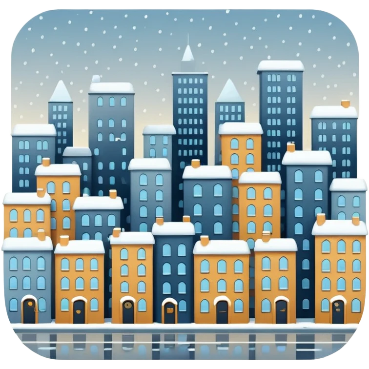 city with falling snow emoji