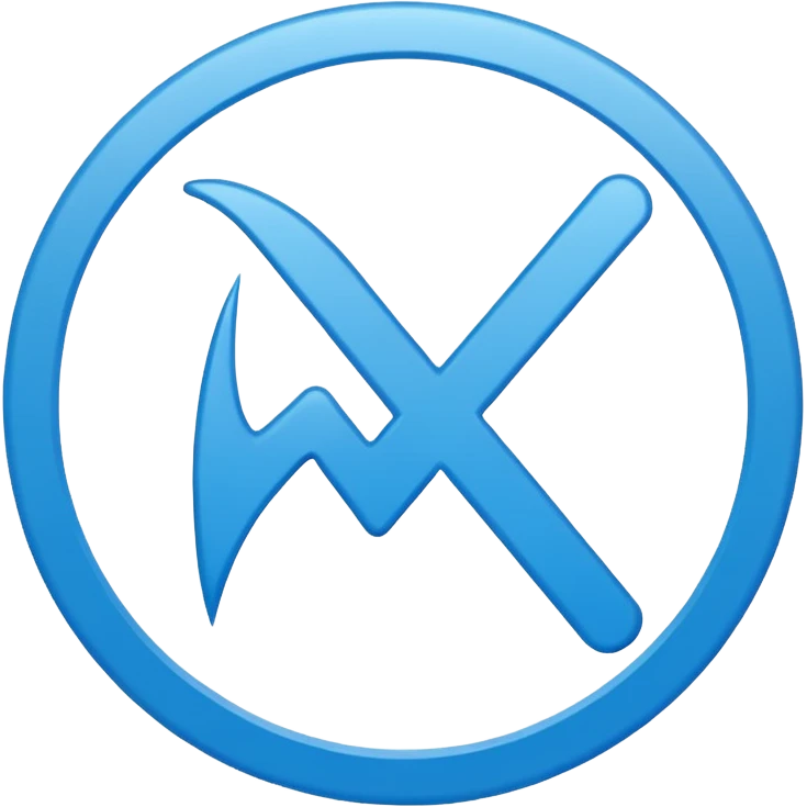 A check mark in a completely blue circle like a max emoji