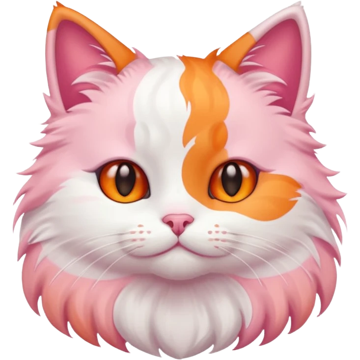 Pinkorangewhite pastel cute cat emoji