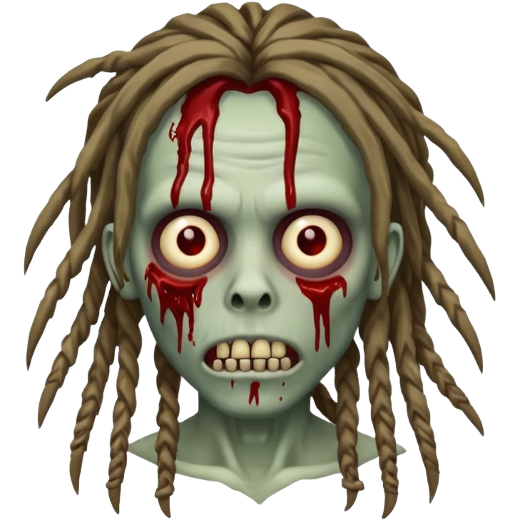 bloody zombie with dreadlocks emoji