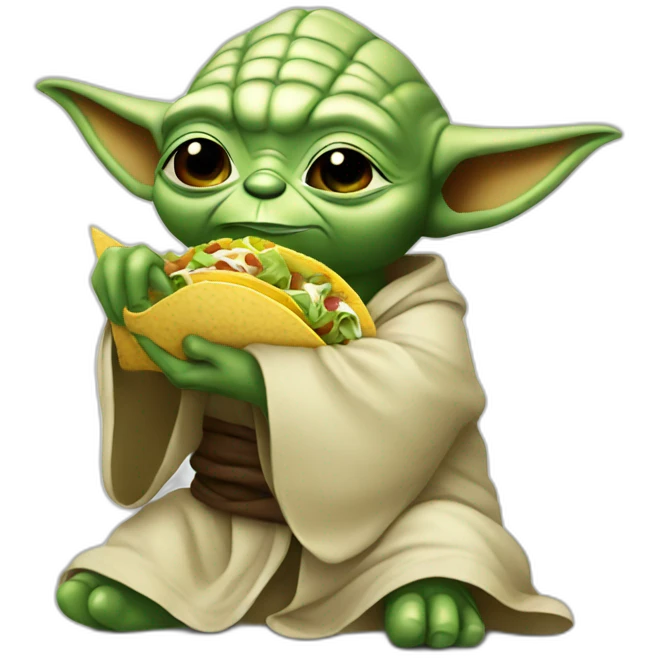 Yoda eating a tacos emoji