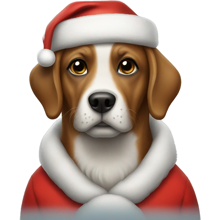 Dog in Santa suit emoji