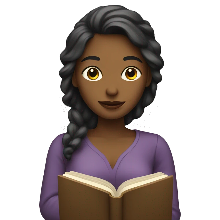 woman with a book emoji