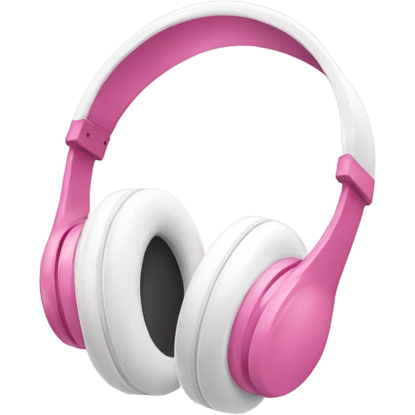 White headphones with pink bow emoji