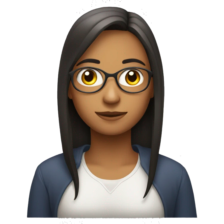 una persona sabia con lenes y el pelo largos emoji