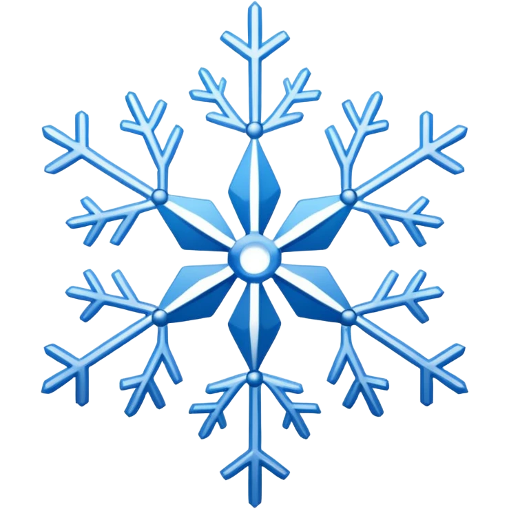 white snowflake with blue snowflake emoji