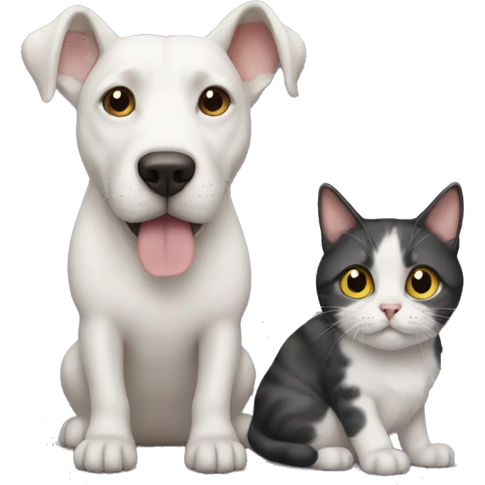 Dog and cat combined from each end emoji